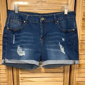 Jeans Denim Blue Cuffed Women's Shorts Size XL